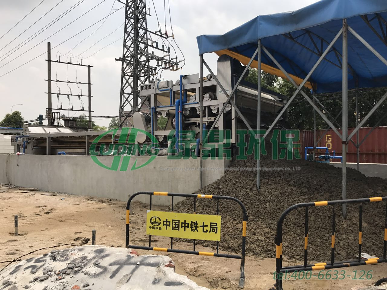 中鐵七局建筑打樁泥漿帶式壓濾機處理案例現場 5 中鐵七局建筑打樁泥漿帶式壓濾機處理案例現場 5